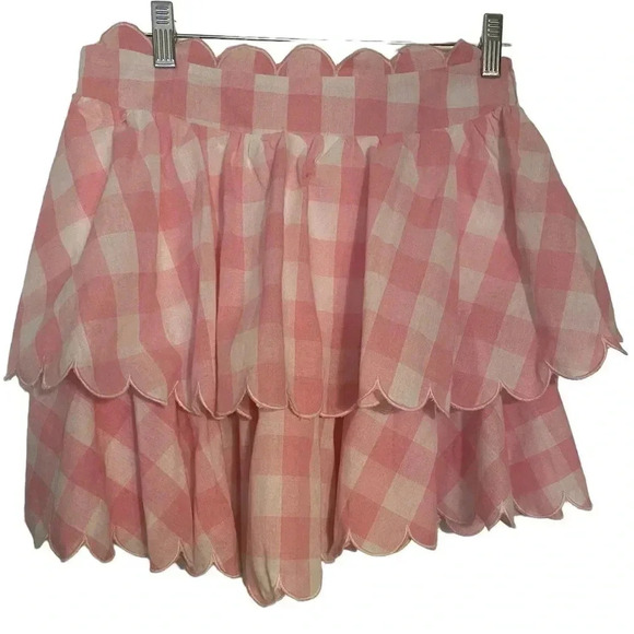 Mable Dresses & Skirts - 💕 pink and white checkered skirt with scallop detail medium